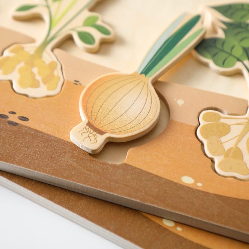 Puzzle Montessori des Légumes Souterrains - Bois Naturel | Montessori Montessori