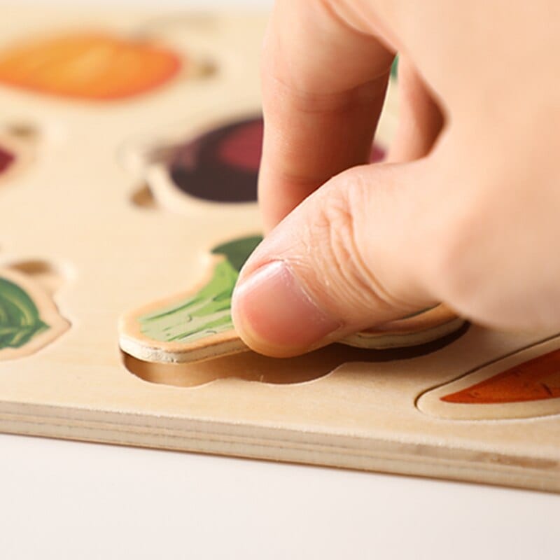 Puzzle Montessori en Bois d'Apprentissage des Légumes | Montessori Montessori