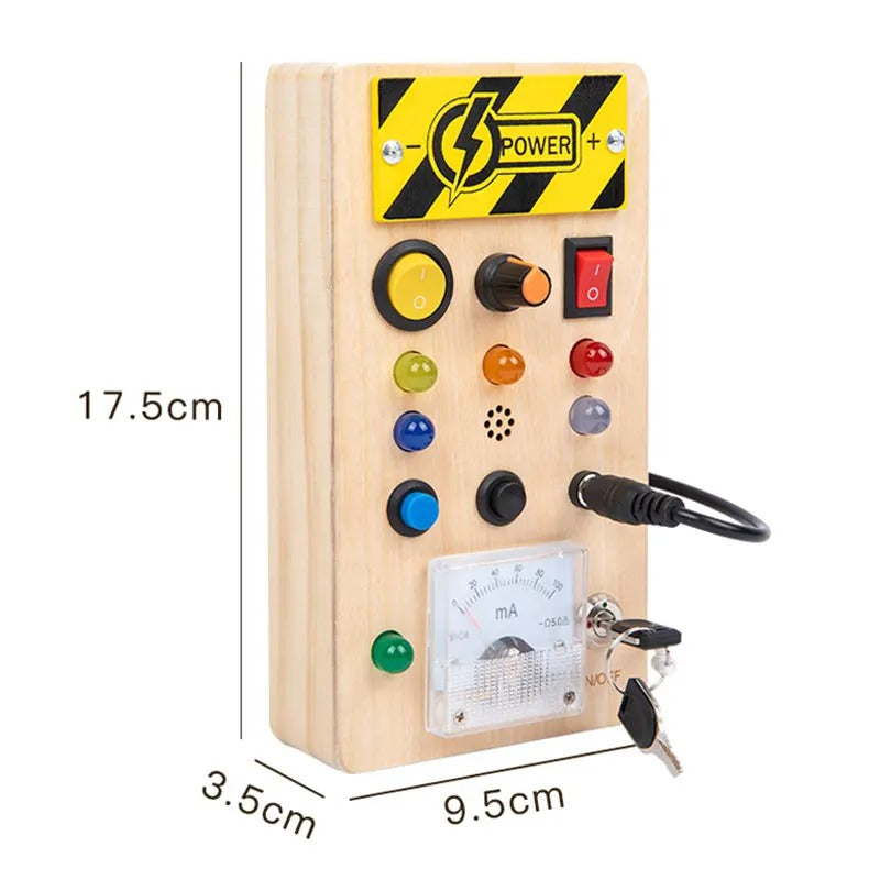 Tableau d'activités interactif Montessori avec LED.