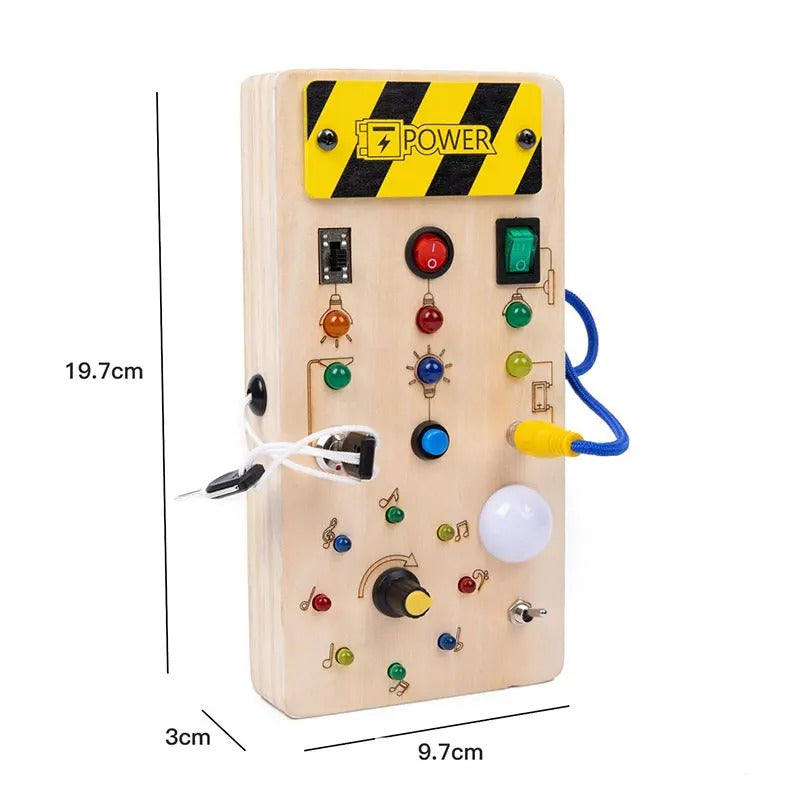 Tableau d'activités interactif Montessori avec LED.