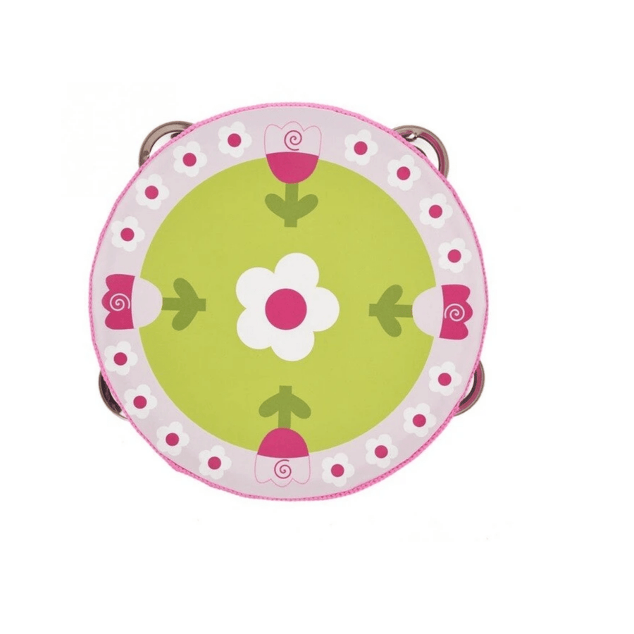 Tambourin enfant bois coccinelle avec cymbales métalliques