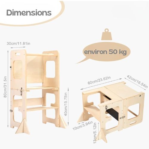 Tour d'observation : Table et chaise Montessori 2-en-1