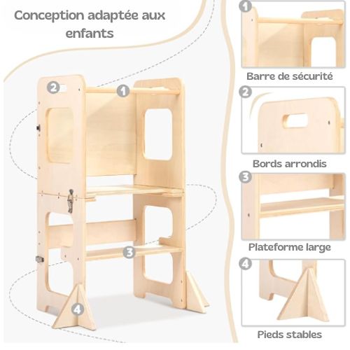Tour d'observation : Table et chaise Montessori 2-en-1