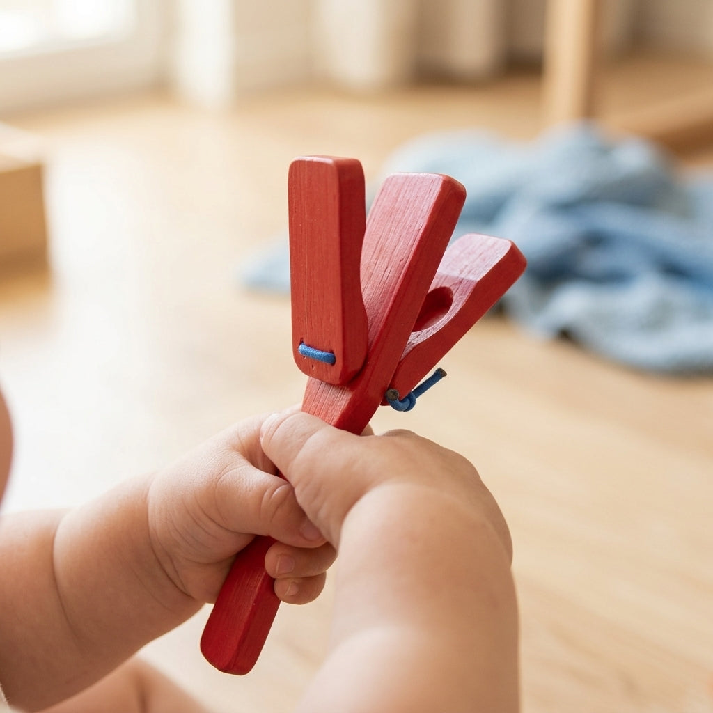 Castagnettes en Bois Enfant – Jouet Musical Montessori dès 1 an