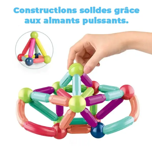 Jeu Construction Magnétique 36 Pièces avec Boîte