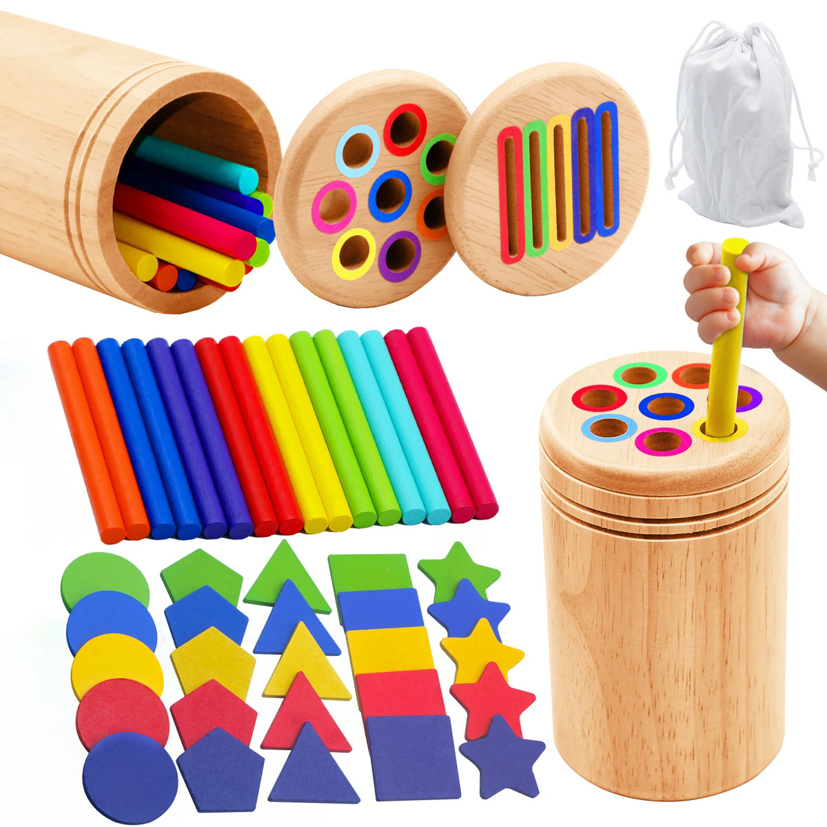 Jouets de puzzle arc-en-ciel en bois - Jeu de correspondance de tri des couleurs Montessori pour les tout-petits (entraînement éducatif à la motricité Jouets de puzzle arc-en-ciel en bois - Jeu de correspondance de tri des couleurs Montessori pour les tout-petits (entraînement éducatif à la motricité