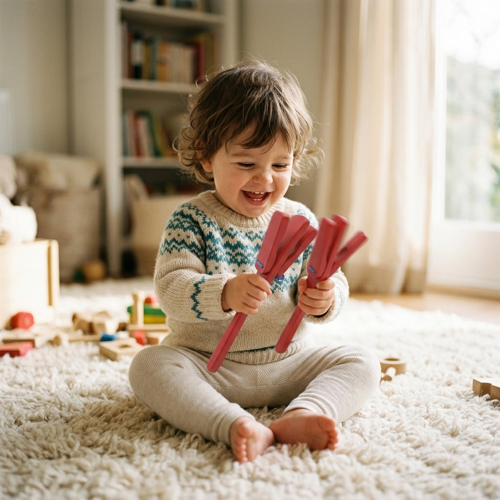 Castagnettes en Bois Enfant – Jouet Musical Montessori dès 1 an