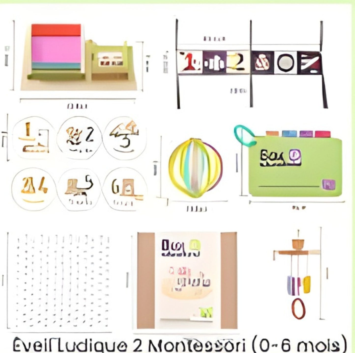 Les 5 Coffrets Montessori Bébé 0-18 Mois – Cadeau de Naissance ou Anniversaire