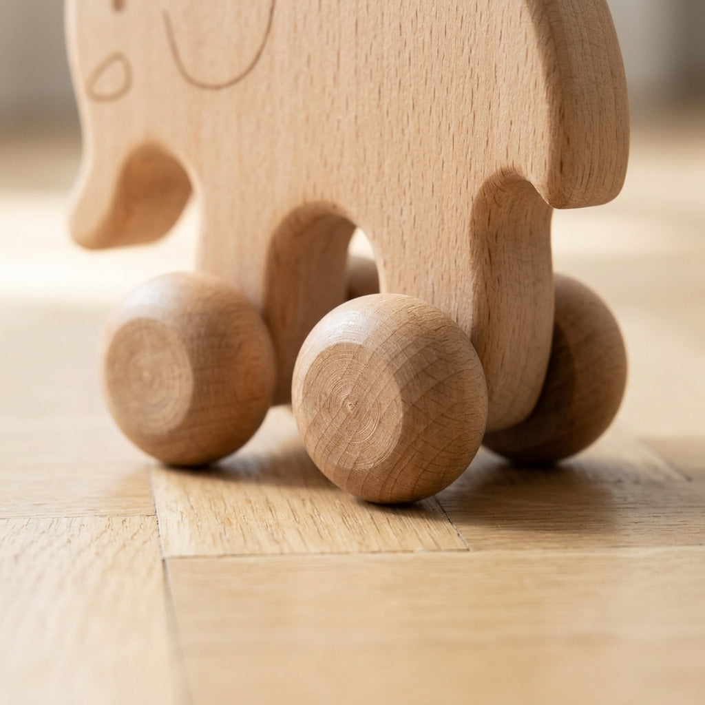 Jouet à roulettes à pousser Éléphants | Jouet en Bois