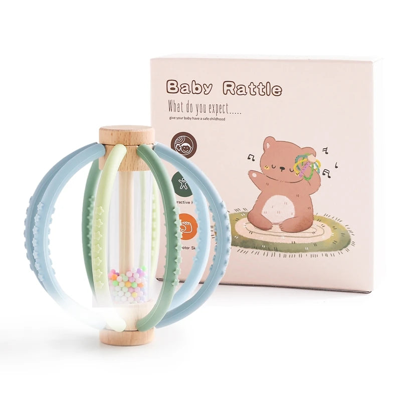 Hochet Sensoriel en Bois et Silicone 