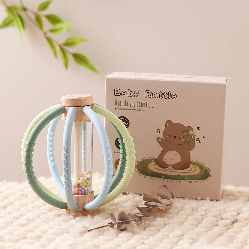 Hochet Sensoriel en Bois et Silicone 