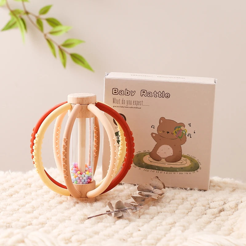 Hochet Sensoriel en Bois et Silicone 