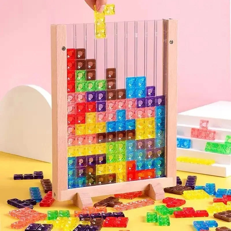 Jeu Tetris 3D en Bois – Puzzle Éducatif Montessori