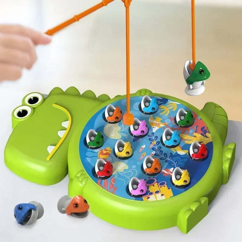 Jeu de pêche magnétique Montessori dinosaure pour enfants - Jouet éducatif