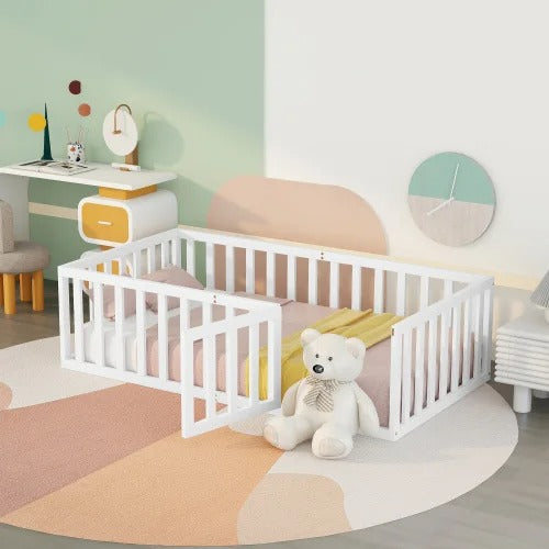 Lit Montessori au sol - Conception innovante pour une chambre d'enfant agréable