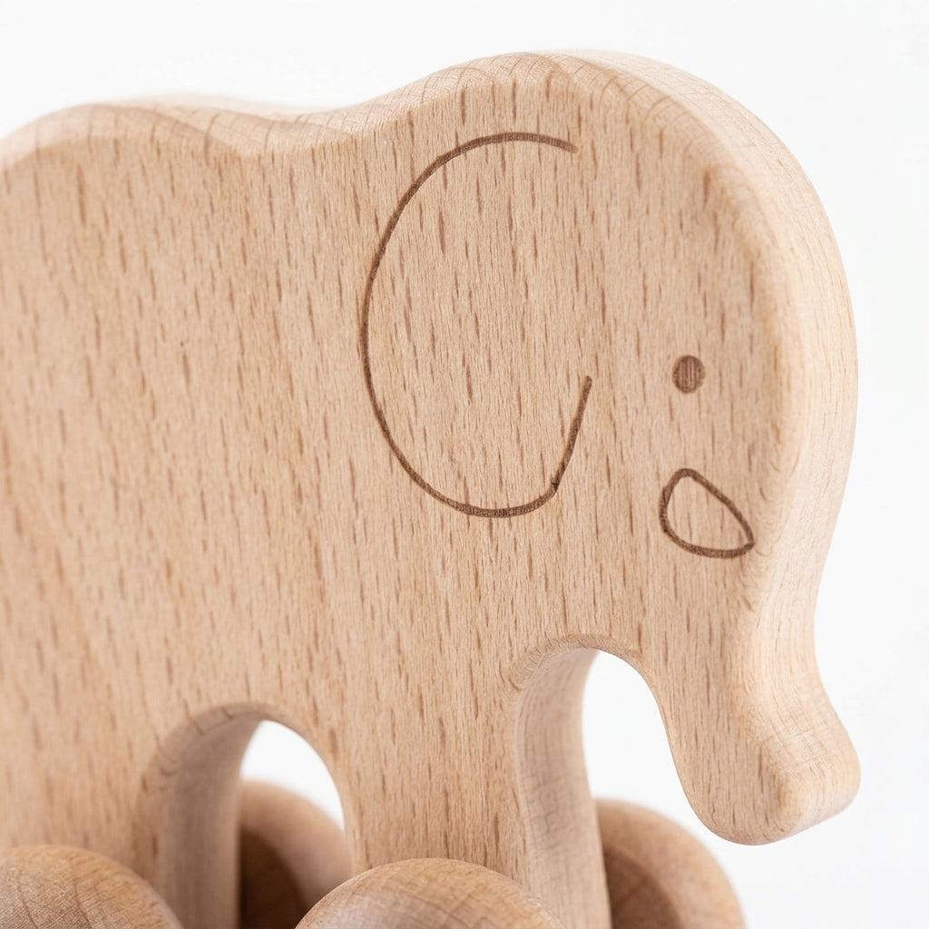 Jouet à roulettes à pousser Éléphants | Jouet en Bois