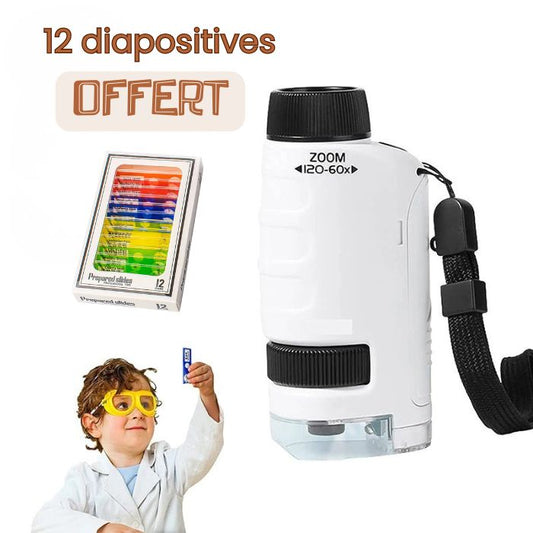 🔬 Microscope de Poche Portable pour Enfants – Grossissement jusqu'à 120x