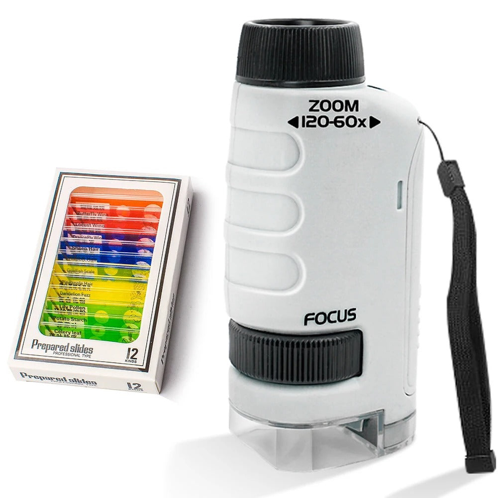 🔬 Microscope de Poche Portable pour Enfants – Grossissement jusqu'à 120x