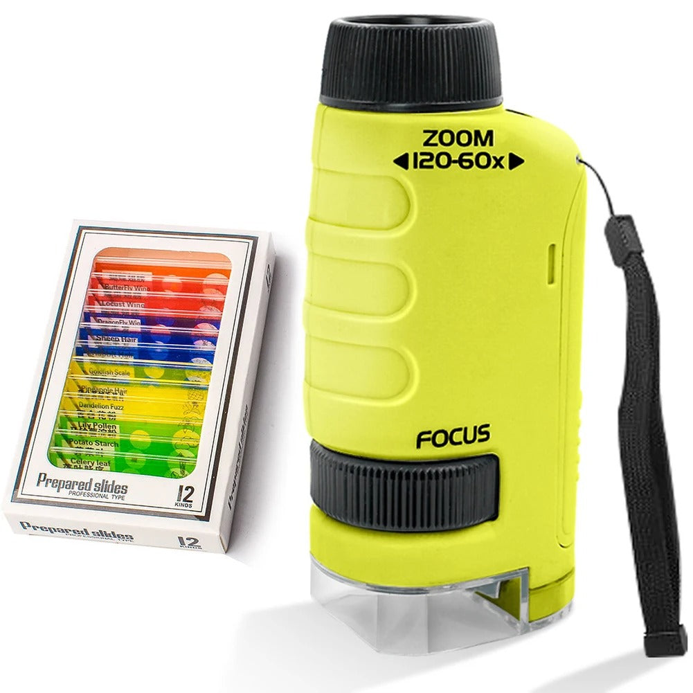 🔬 Microscope de Poche Portable pour Enfants – Grossissement jusqu'à 120x