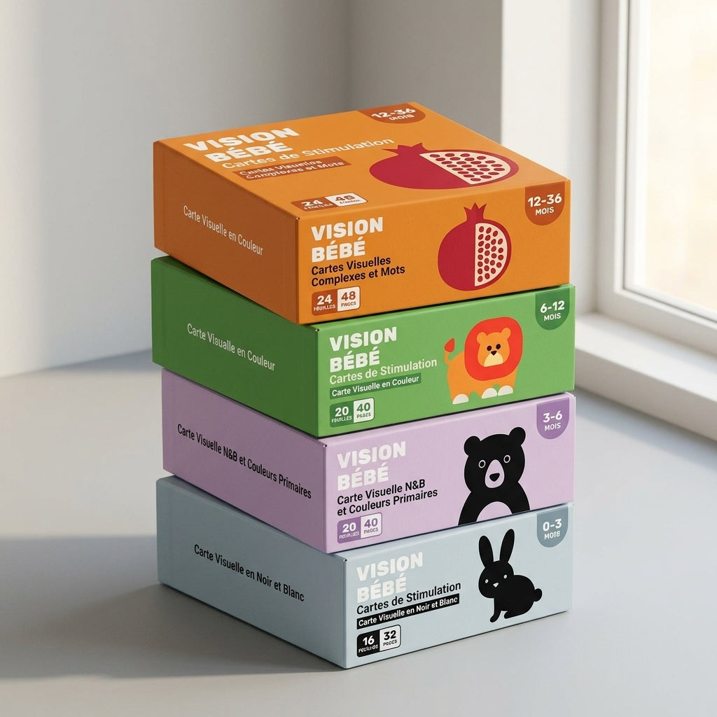 Cartes de stimulation visuelle pour bébé Montessori