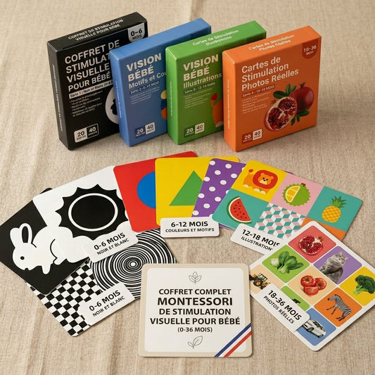 Cartes de stimulation visuelle pour bébé Montessori