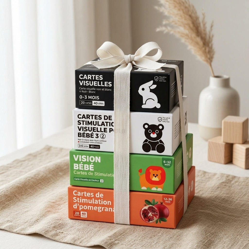 Cartes de stimulation visuelle pour bébé Montessori