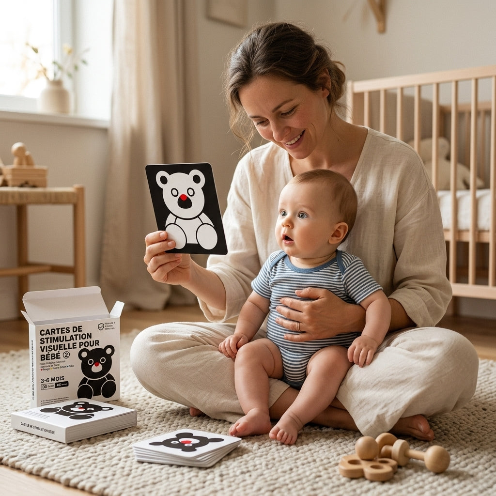 Cartes de stimulation visuelle pour bébé Montessori
