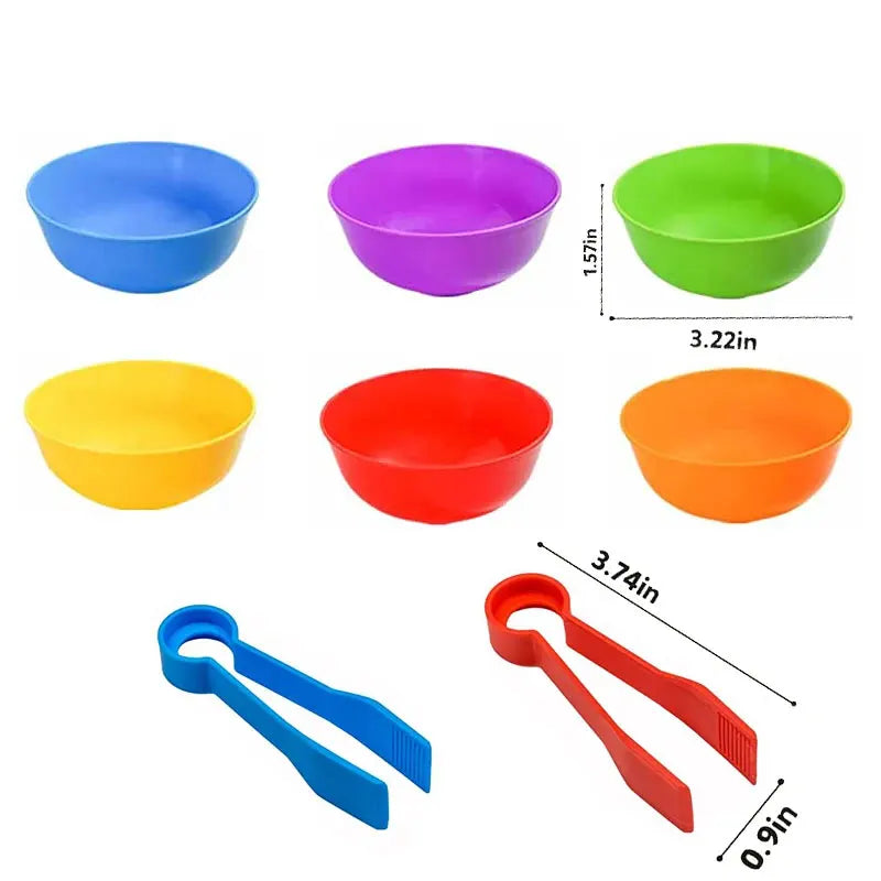 RainbowPlay™ - Jouet Montessori en Pompoms Arc-en-Ciel