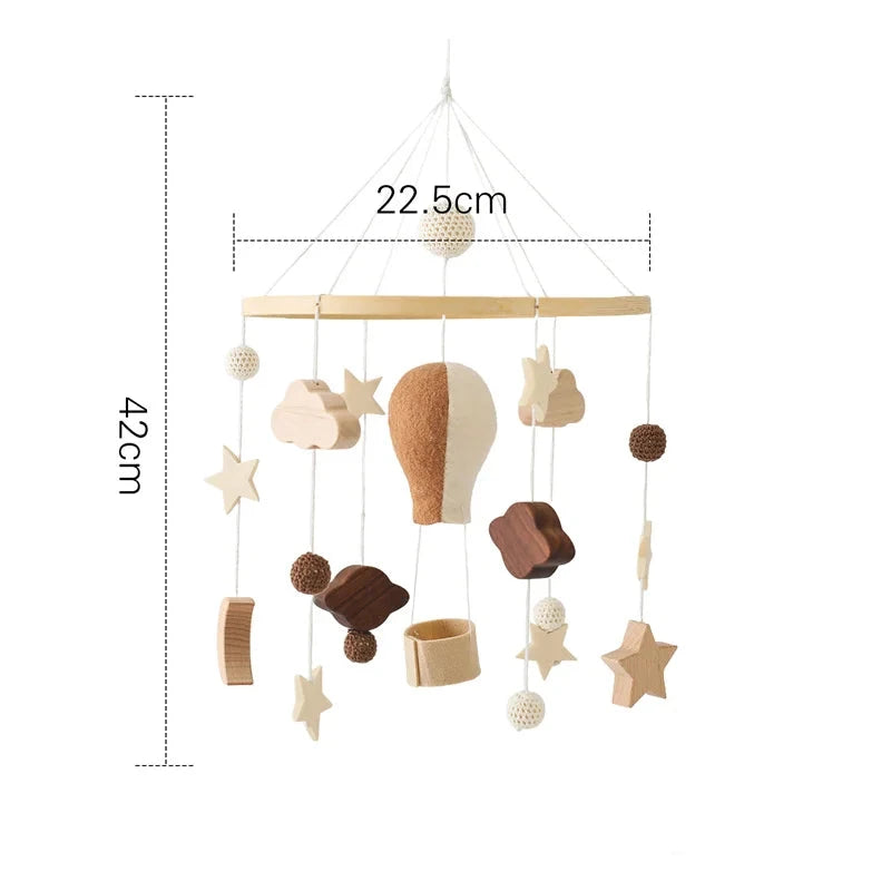 mobile mongolfiere marron beige  | Les jeux Montessori