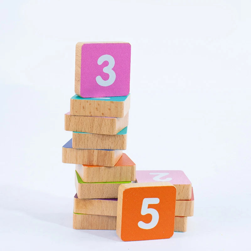 Jeu Éducatif Calcul en Bois avec Mains et Blocs Chiffrés