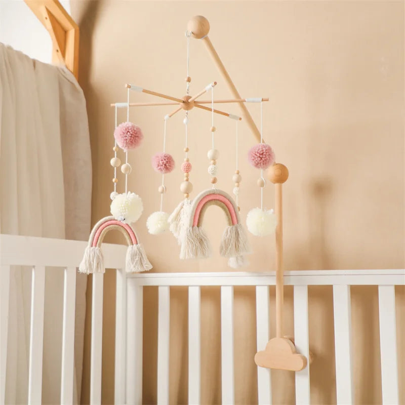 Mobile et Jouet de Naissance en Bois Montessori - Décoration et Eveil Sensoriel pour Bébé