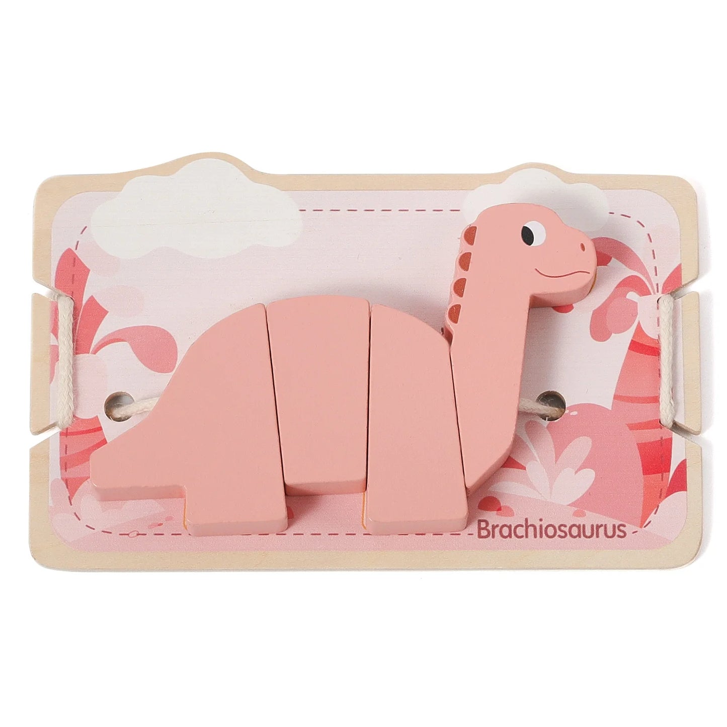 Puzzle d'enfilage de dinosaures Montessori : le jeu éducatif parfait !