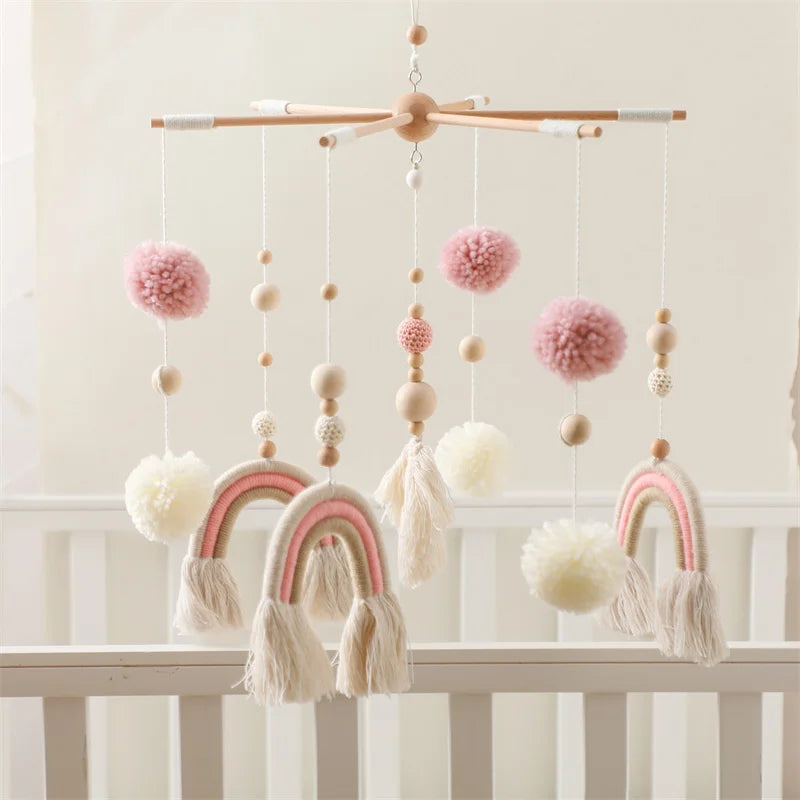 Mobile et Jouet de Naissance en Bois Montessori - Décoration et Eveil Sensoriel pour Bébé