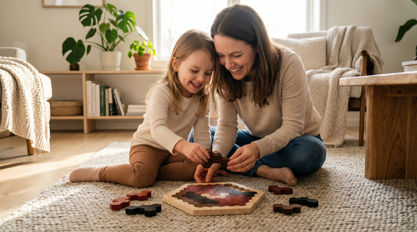 Tangram Hexagone en Bois Montessori Puzzle