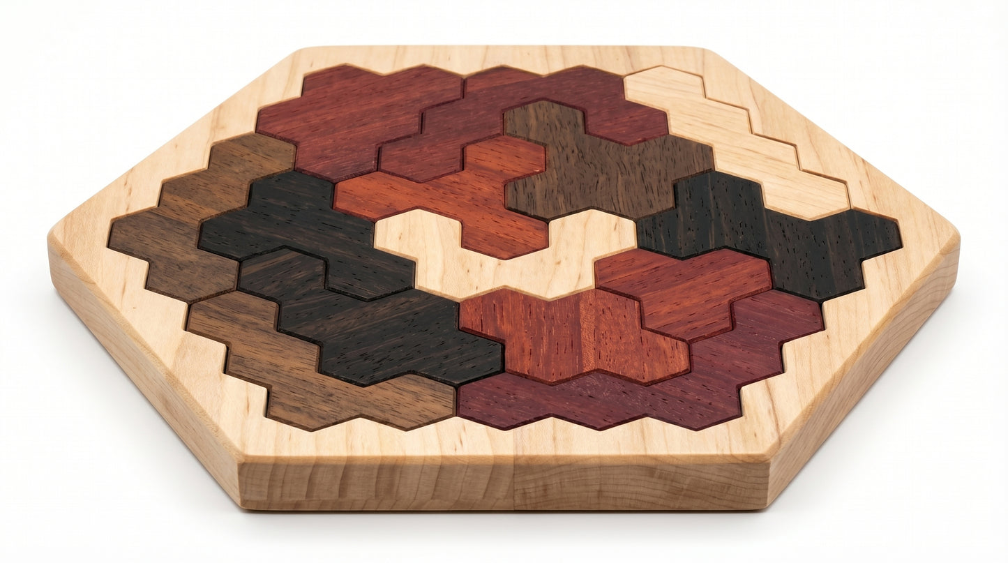 Tangram Hexagone en Bois Montessori Puzzle