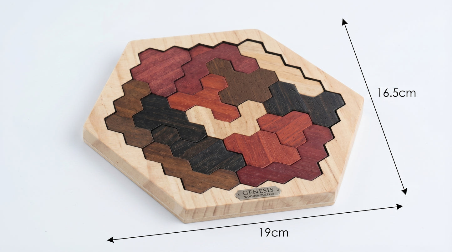 Tangram Hexagone en Bois Montessori Puzzle