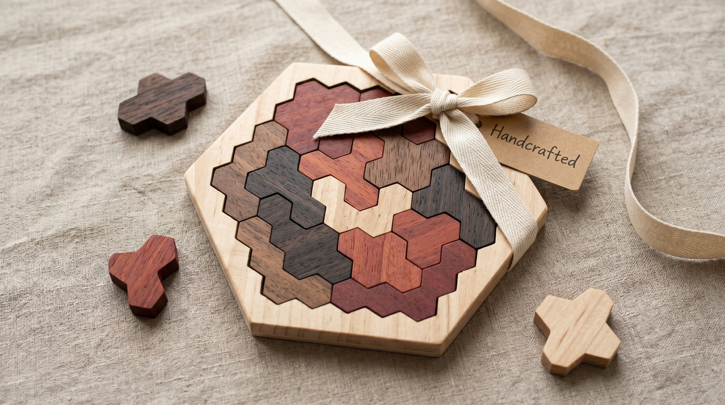 Tangram Hexagone en Bois Montessori Puzzle