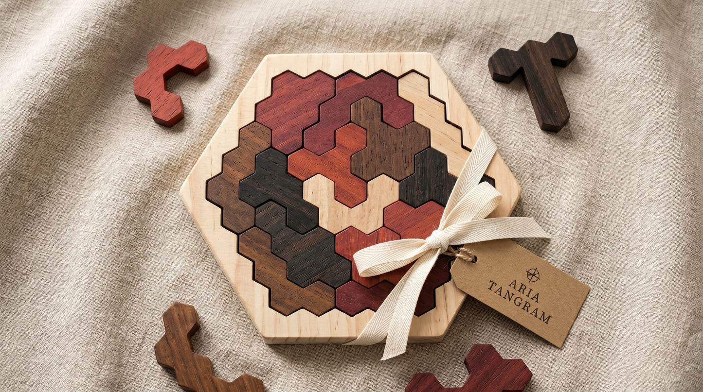 Tangram Hexagone en Bois Montessori Puzzle