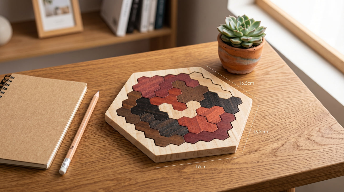 Tangram Hexagone en Bois Montessori Puzzle