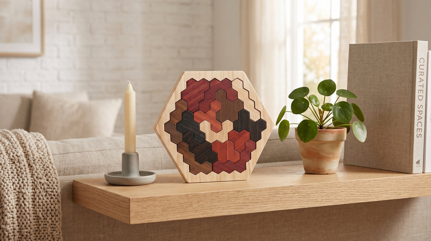 Tangram Hexagone en Bois Montessori Puzzle