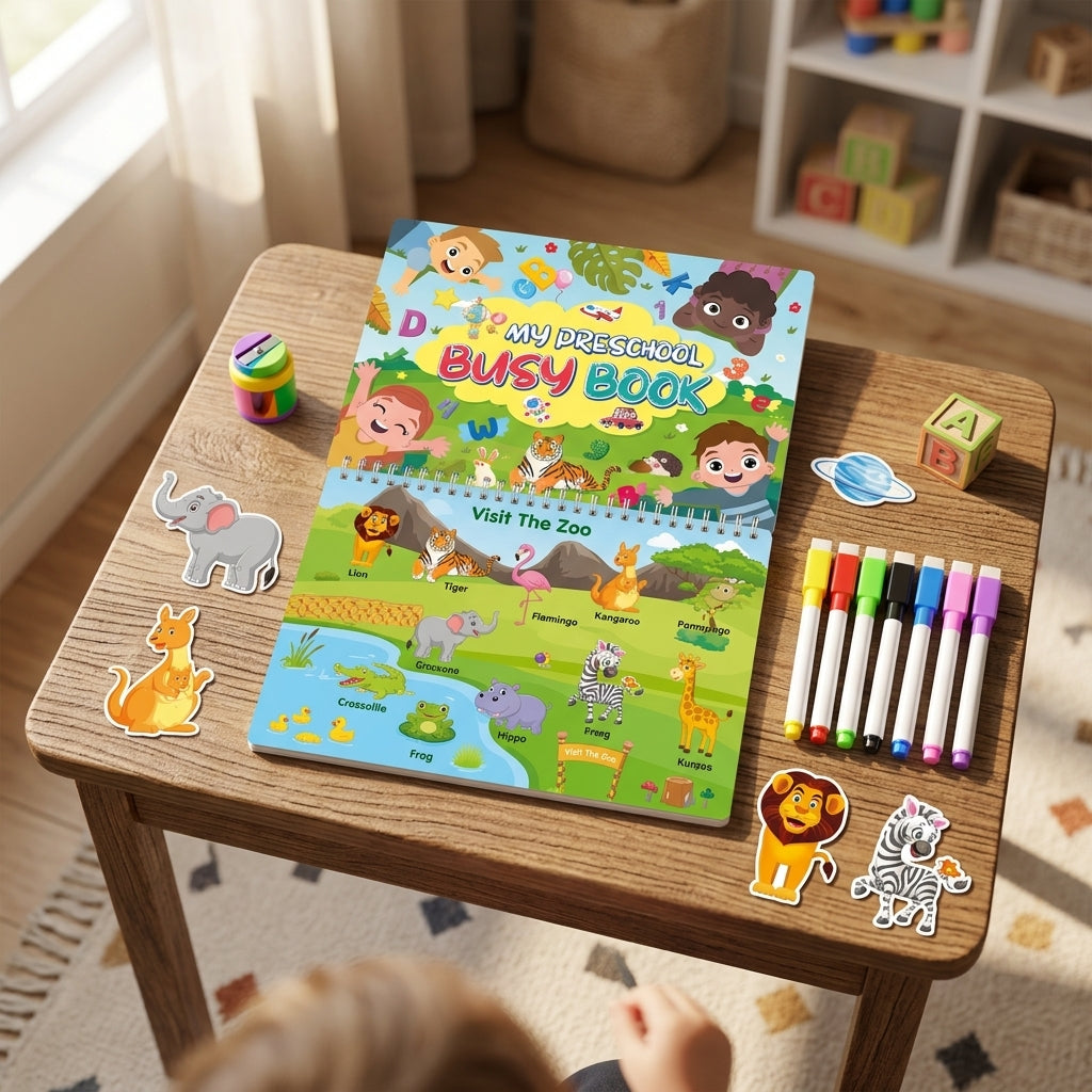🎒 Busy Book Montessori – Livre d’Activités Éducatif Complet (Dès 2 ans)