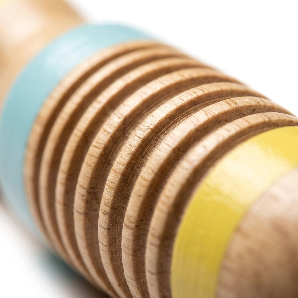 Set de 5 Instruments en Bois Montessori - Xylophone, Hochet, Tambourin, Maracas, et Claquette pour Bébé 0-3 Ans