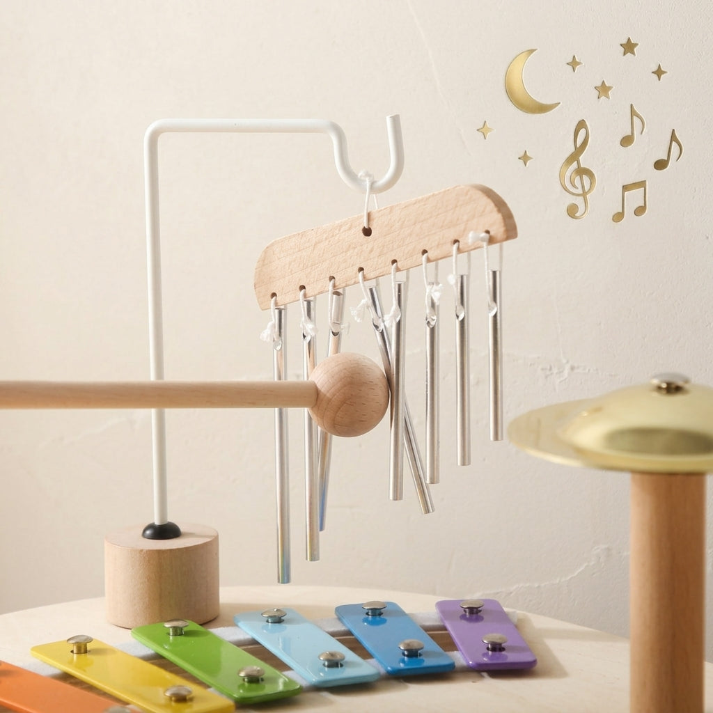 Batterie Musicale Montessori en Bois — 6 Instruments