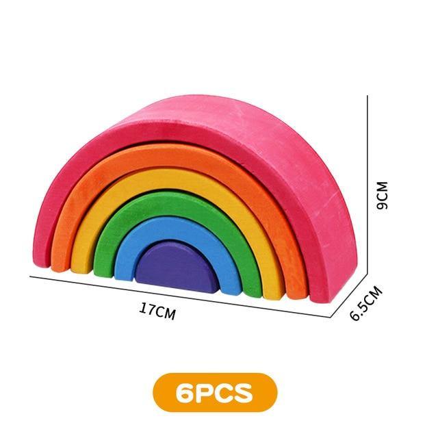 Arc-en-ciel Montessori en Bois Vivid Colors | Montezzori Cœur Bleu Montezzori