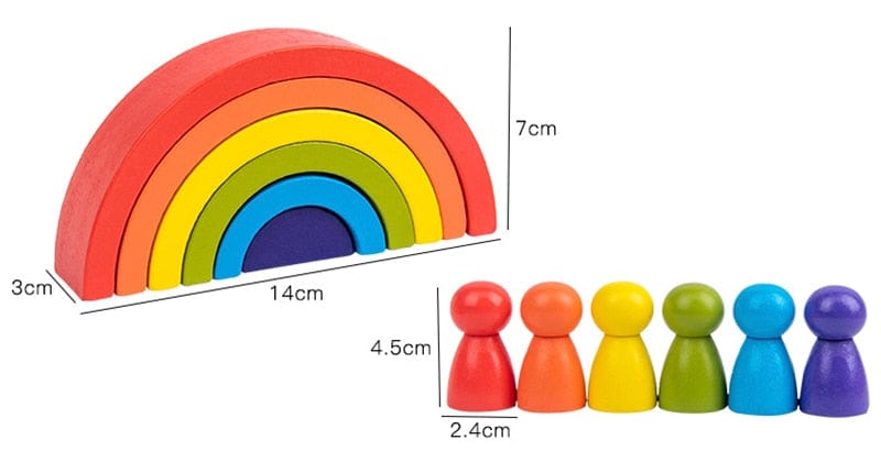 Arc-En-Ciel Pastel En Bois Montessori - Édition Délicate | Montezzori Montezzori