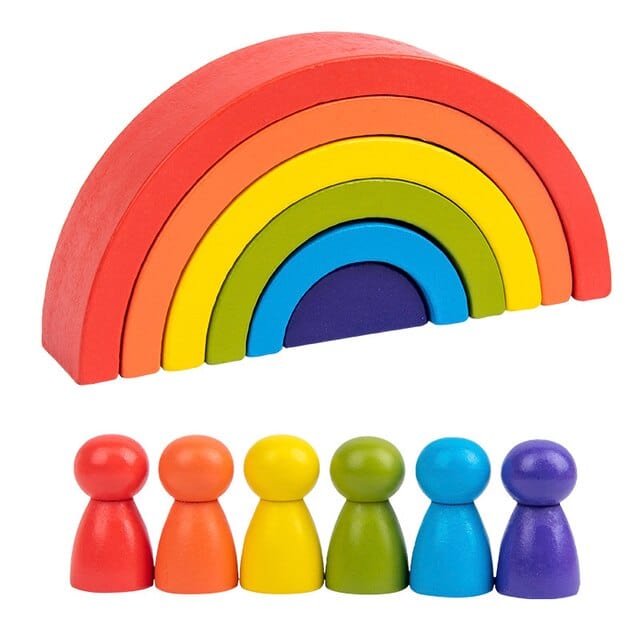 Arc-En-Ciel Pastel En Bois Montessori - Édition Délicate | Montezzori D Montezzori