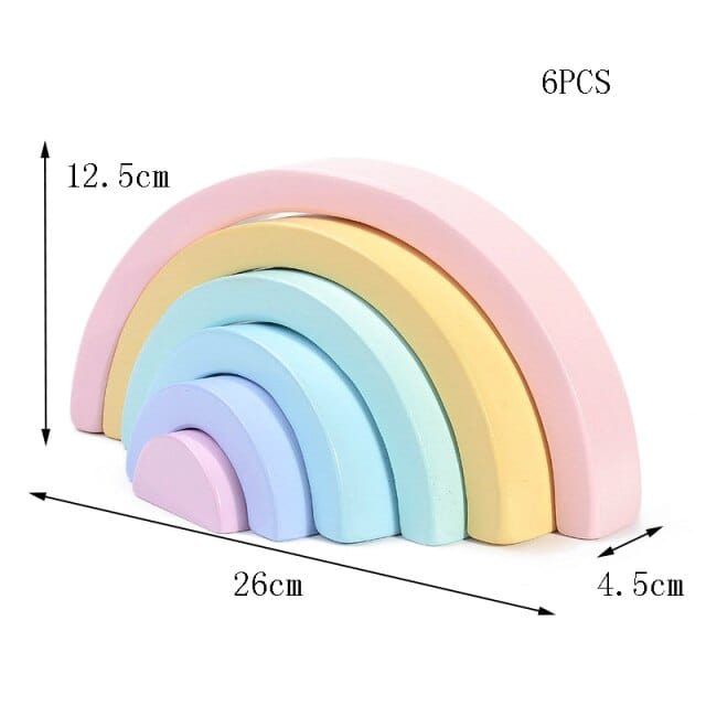 Arc-En-Ciel Pastel En Bois Montessori - Édition Délicate | Montezzori F Montezzori