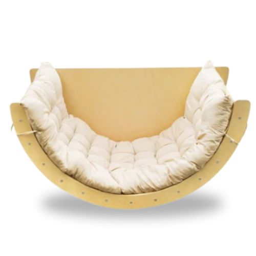 Bascule Montessori Bois Naturel et Coussin Moelleux