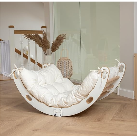 Arche d’escalade MAMOI® avec balançoire et coussin – Jeu Montessori en bois pour enfants