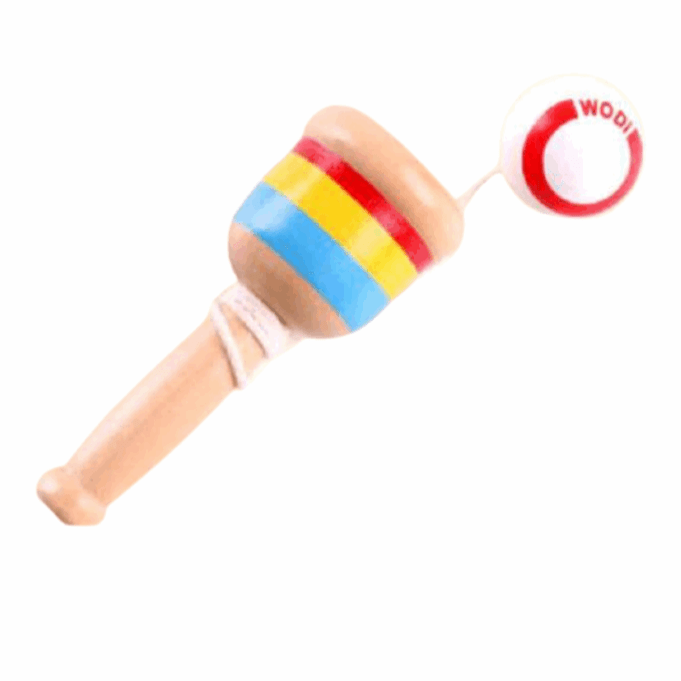Bilboquet en Bois Montessori - Jouet de Qualité | Montessori Arc-en-ciel Montessori